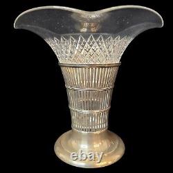 Watson antique Pierced Sterling Silver And Glass Vase 112 grams witho glass