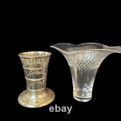 Watson antique Pierced Sterling Silver And Glass Vase 112 grams witho glass