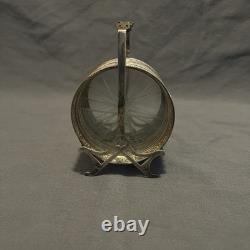 Webster STERLING SILVER RIMS & Starburst Cut GLASS SET OF 7 COASTERS