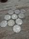 Webster Sterling Silver & Glass Coasters Set Of 11 Lace Pattern Art Deco 1920's
