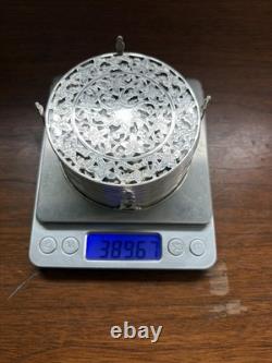 Webster Sterling Silver & Glass Coasters Set of 11 Lace Pattern Art Deco 1920's