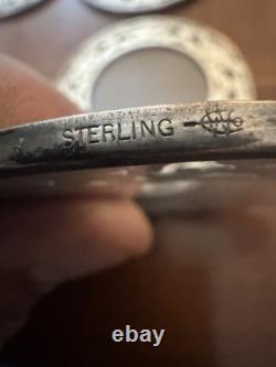 Webster Sterling Silver On Glass Coasters Set Of 6