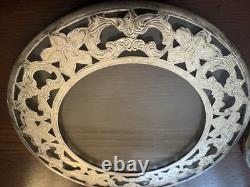 Webster Sterling Silver On Glass Coasters Set Of 6