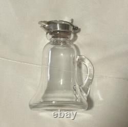 Whisky Noggin Antique Sterling Silver & Glass Claret Jug Made in 1899