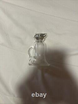 Whisky Noggin Antique Sterling Silver & Glass Claret Jug Made in 1899