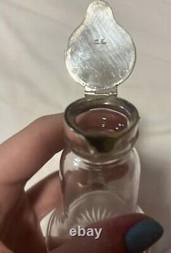 Whisky Noggin Antique Sterling Silver & Glass Claret Jug Made in 1899