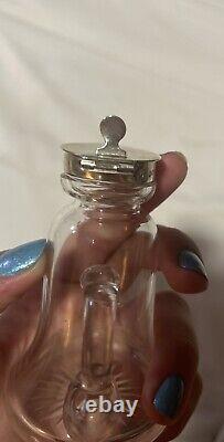 Whisky Noggin Antique Sterling Silver & Glass Claret Jug Made in 1899