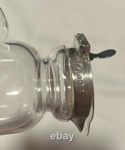 Whisky Noggin Antique Sterling Silver & Glass Claret Jug Made in 1899