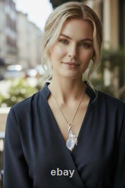 Whitney Kelly 925 Sterling Silver Frost Glass Lily Brooch/Pendant + Chain RARE