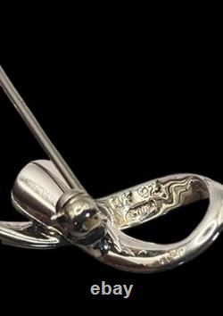 Whitney Kelly 925 Sterling Silver Frost Glass Lily Brooch/Pendant + Chain RARE