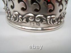 Wilcox Sterling Silver Mustard Pot Red Glass Liner