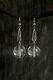 Wonderful Antique Edwardian English Silver Pool Of Light Glass Bead Earrings