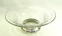 Wonderful Sheffield Sterling Silver Cut Glass Footed Center Bowl