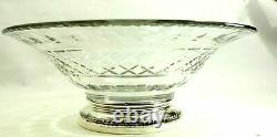 Wonderful Sheffield Sterling Silver Cut Glass Footed Center Bowl