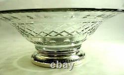 Wonderful Sheffield Sterling Silver Cut Glass Footed Center Bowl