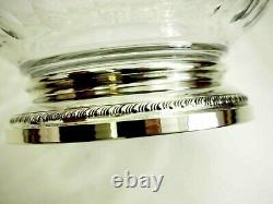 Wonderful Sheffield Sterling Silver Cut Glass Footed Center Bowl