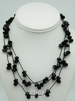 YARA Sterling Silver / Jet Glass Ladies 52 Necklace